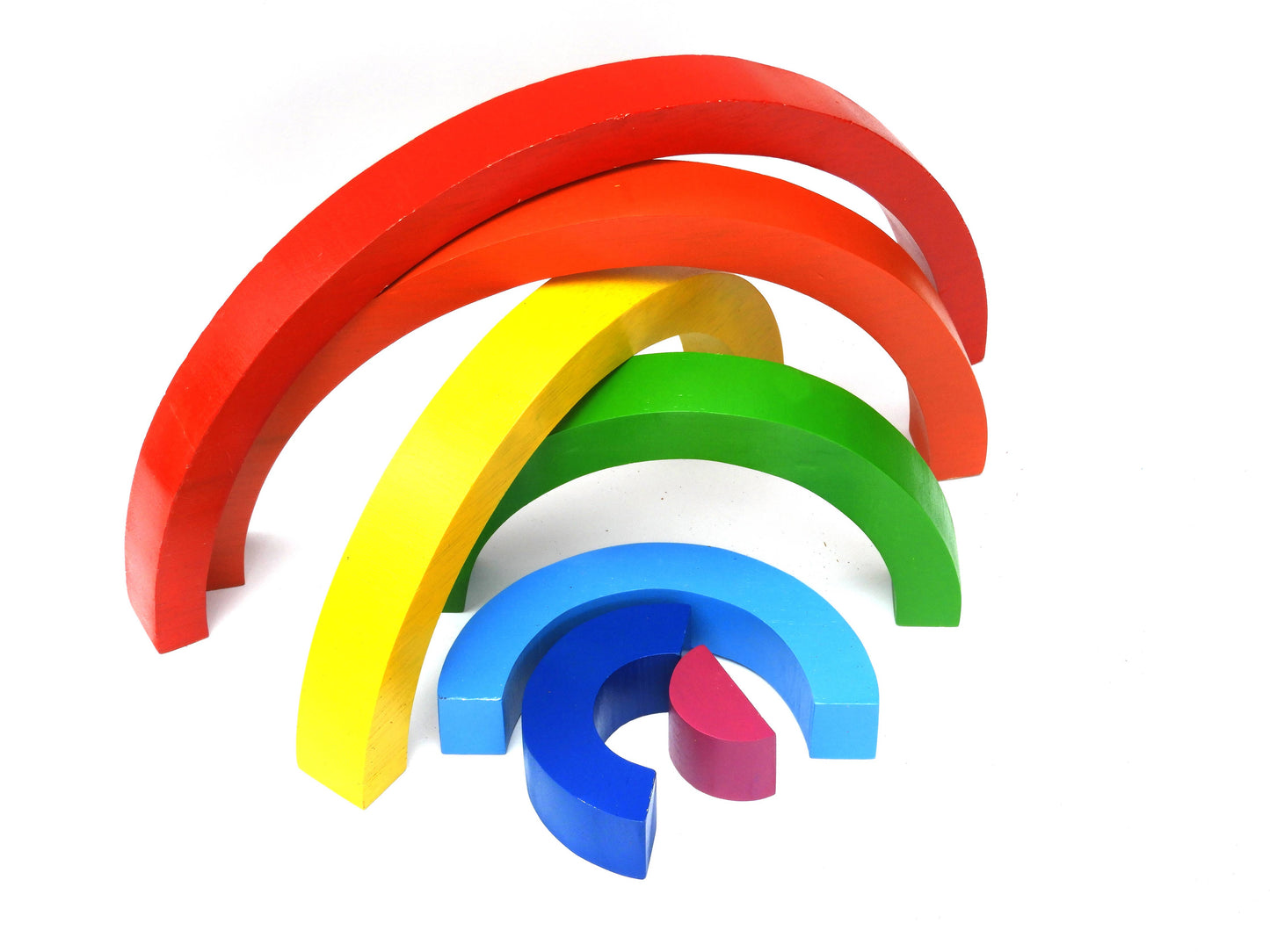 *EX DISPLAY - Wooden Rainbow Toy, Fair Trade & Handmade in bright colours