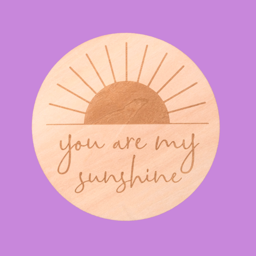 Baby Announcement Sunshine Engraved Sign Plaque Wooden