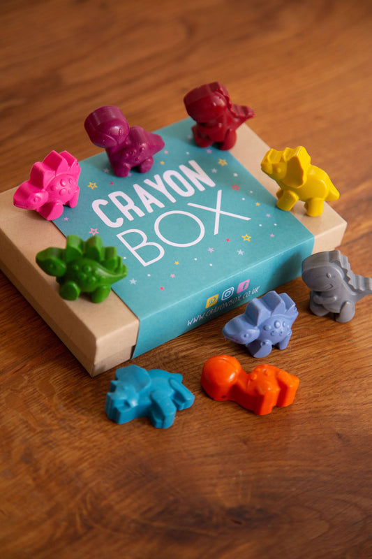 Set of 9 handmade Dinosaur Wax Crayons  - dinosaur gift