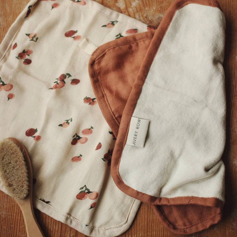 *SALE*Organic Baby & Toddler Washcloths Set Of 2 - Peaches - Organic Cotton / Muslin