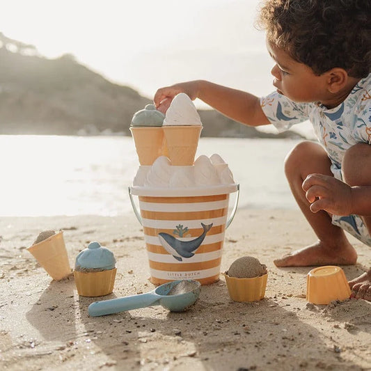 Little Dutch Ice Cream Bucket & Spade Set - Yellow/Blue