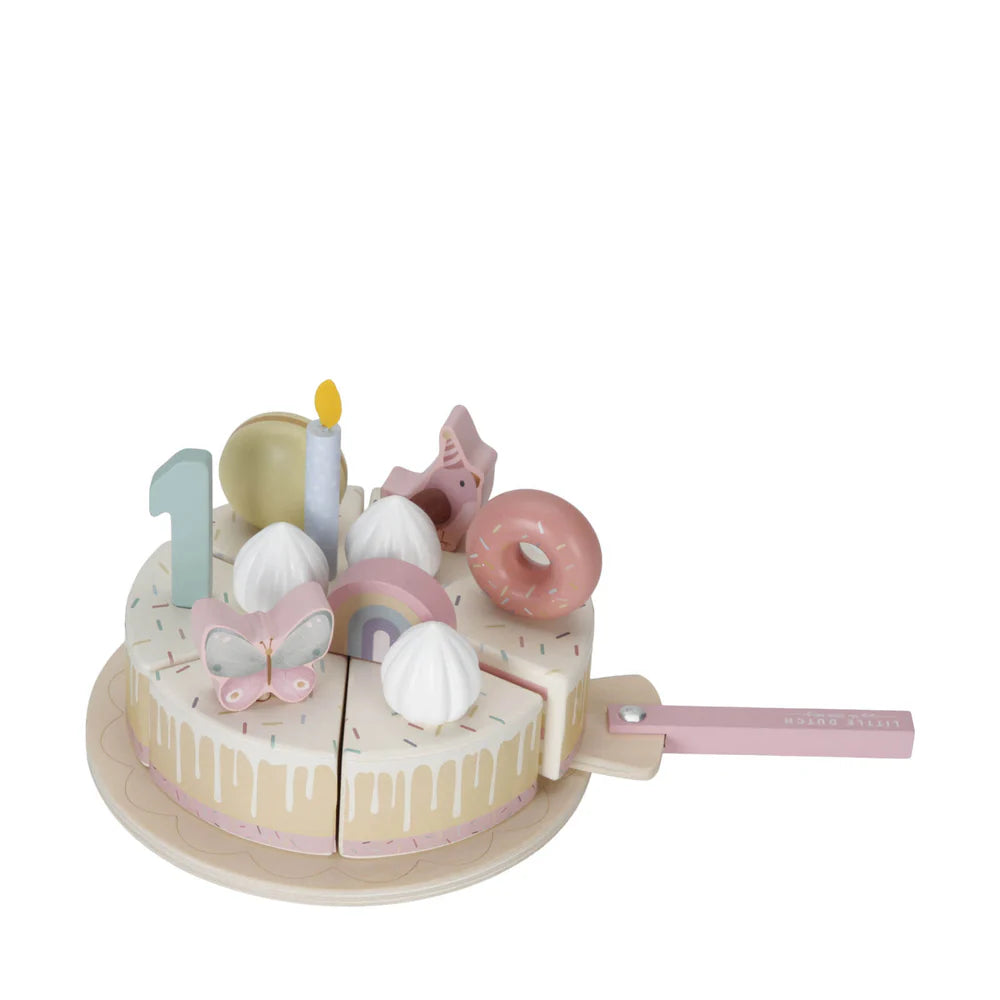 Wooden birthday cake FSC - pink