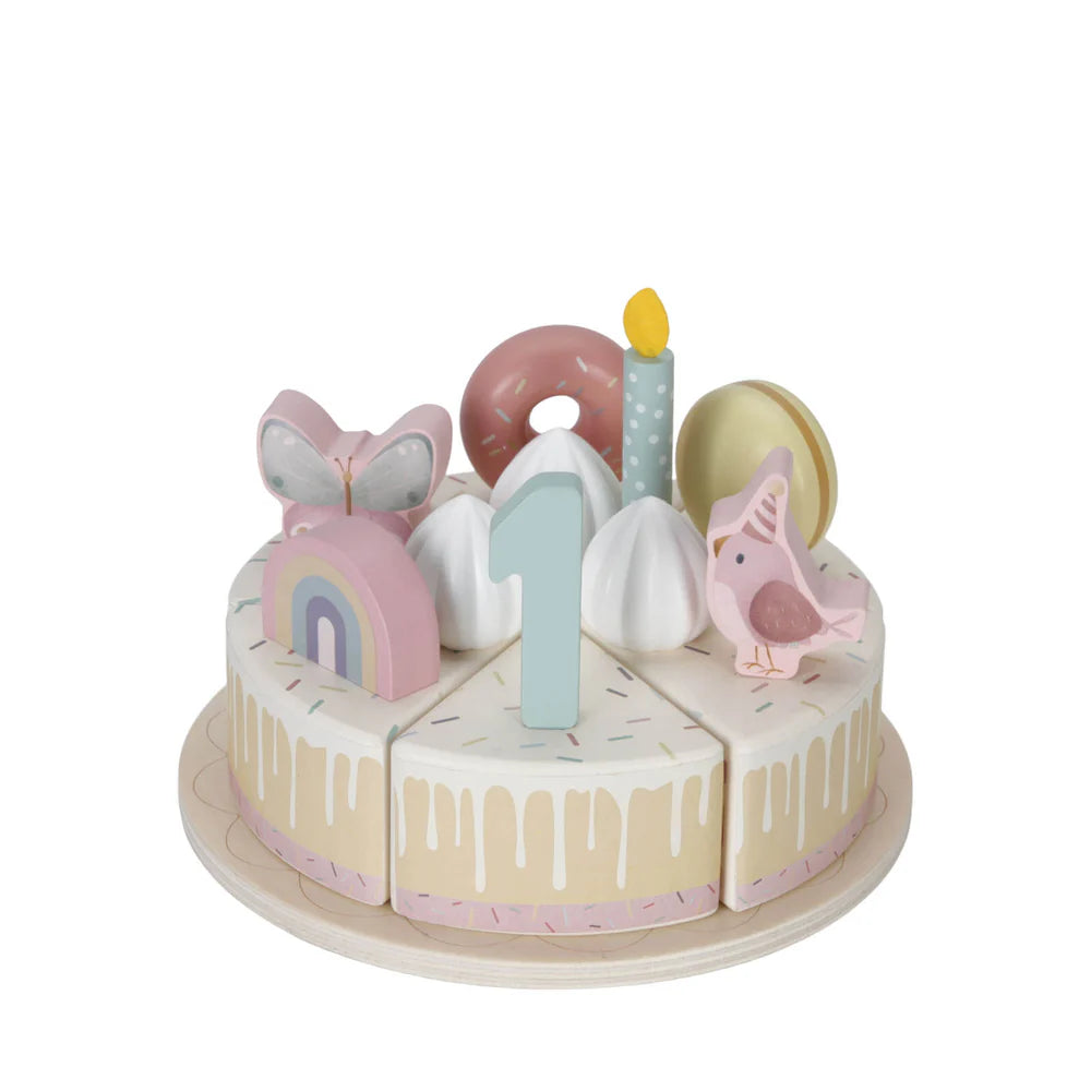 Wooden birthday cake FSC - pink