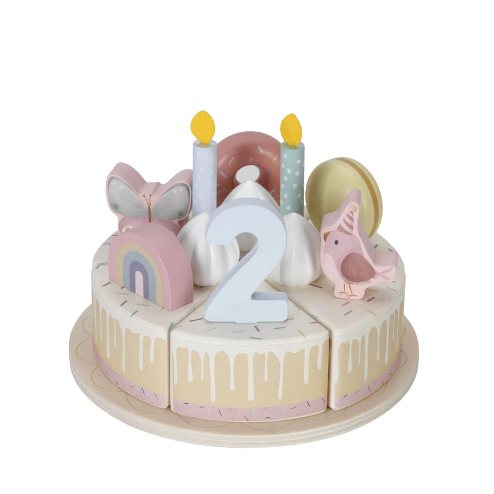 Wooden birthday cake FSC - pink