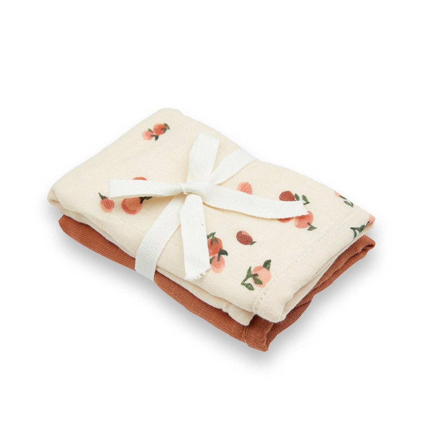 *SALE*Organic Baby & Toddler Washcloths Set Of 2 - Peaches - Organic Cotton / Muslin